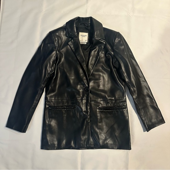 Abercrombie & Fitch Vegan Leather Blazer Sz XSP - Picture 2 of 10